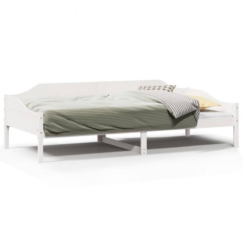 Sengeramme uden madras 90 x 200 cm i massivt fyrretræ - hvid