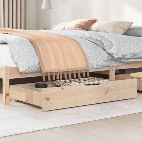 Sengeskuffer med hjul 2 stk. 95x55x16 cm massivt fyrretræ