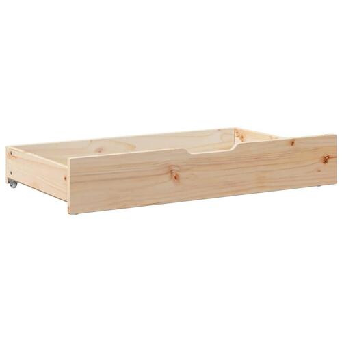 Sengeskuffer med hjul 2 stk. 95x55x16 cm massivt fyrretræ