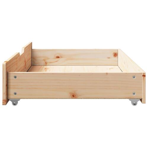 Sengeskuffer med hjul 2 stk. 95x55x16 cm massivt fyrretræ