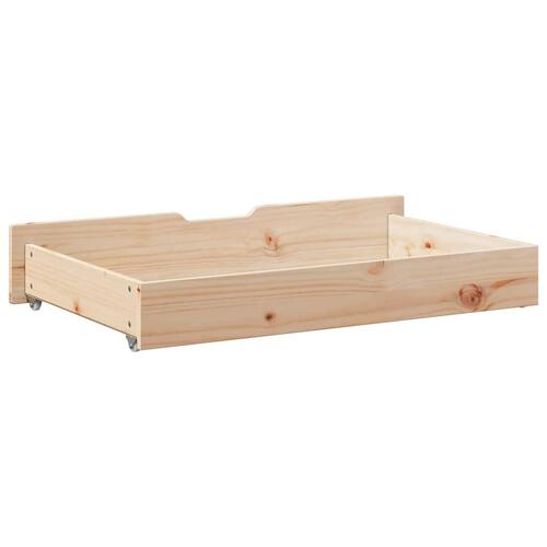 Sengeskuffer med hjul 2 stk. 95x55x16 cm massivt fyrretræ