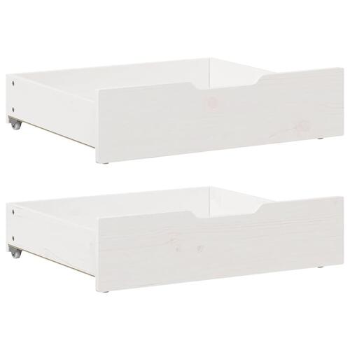 Sengeskuffer 2 stk. 65x55x16 cm massivt fyrretræ hvid