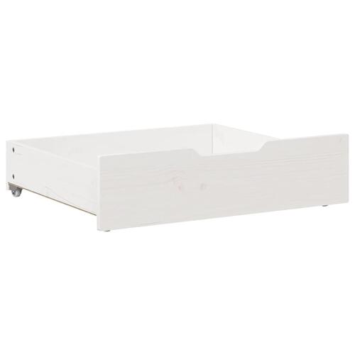 Sengeskuffer 2 stk. 65x55x16 cm massivt fyrretræ hvid
