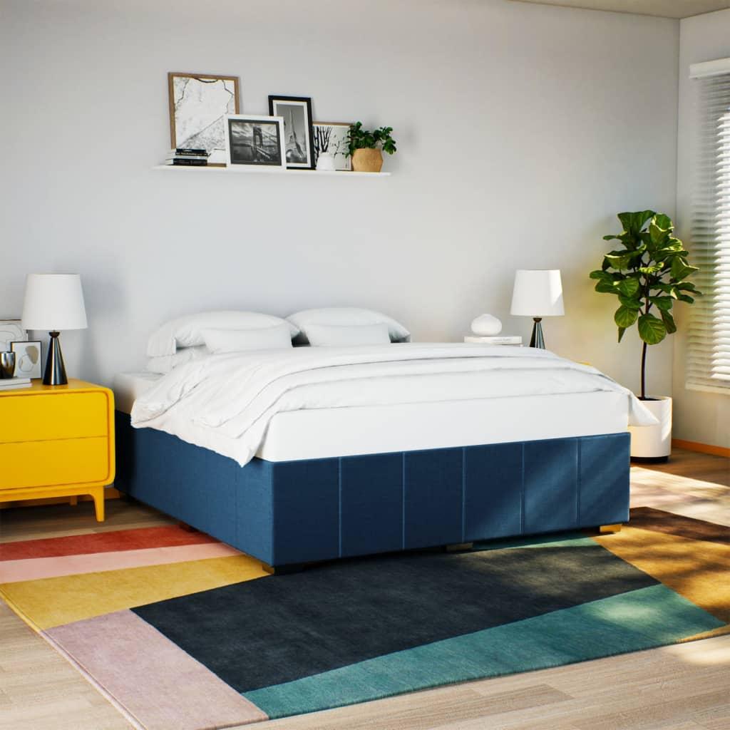 Sengeramme Uden Madras Stof - Blå / 200 x 200 cm