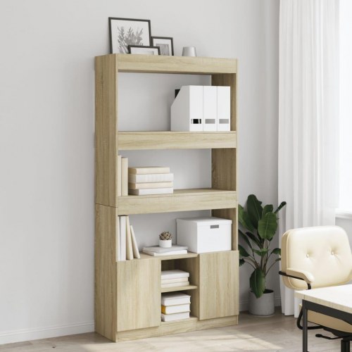 Reol med skab 92 x 33 x 180 cm - sonoma-eg