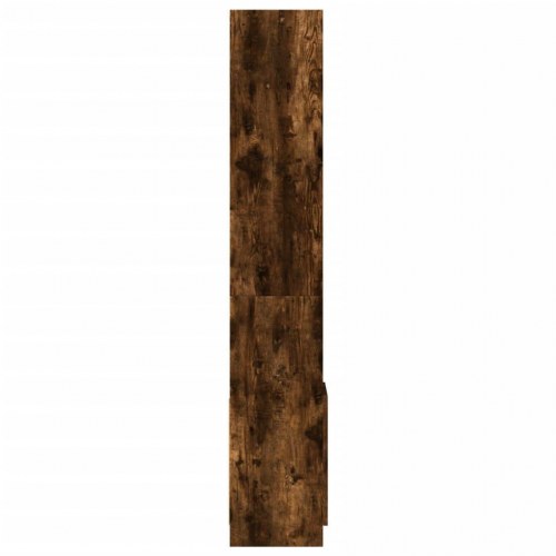 Reol med skab 92 x 33 x 180 cm - røget egetræ
