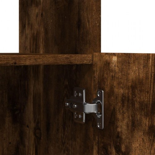Reol med skab 92 x 33 x 180 cm - røget egetræ