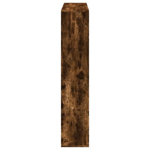 Bogreol med 12 rum 132 x 29 x 141,5 cm - røget egetræ