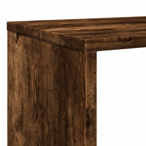 Bogreol med 12 rum 132 x 29 x 141,5 cm - røget egetræ