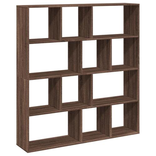 Bogreol 132x29x141,5 cm konstrueret træ brun egetræ