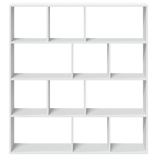Bogreol 132x29x141,5 cm konstrueret træ hvid