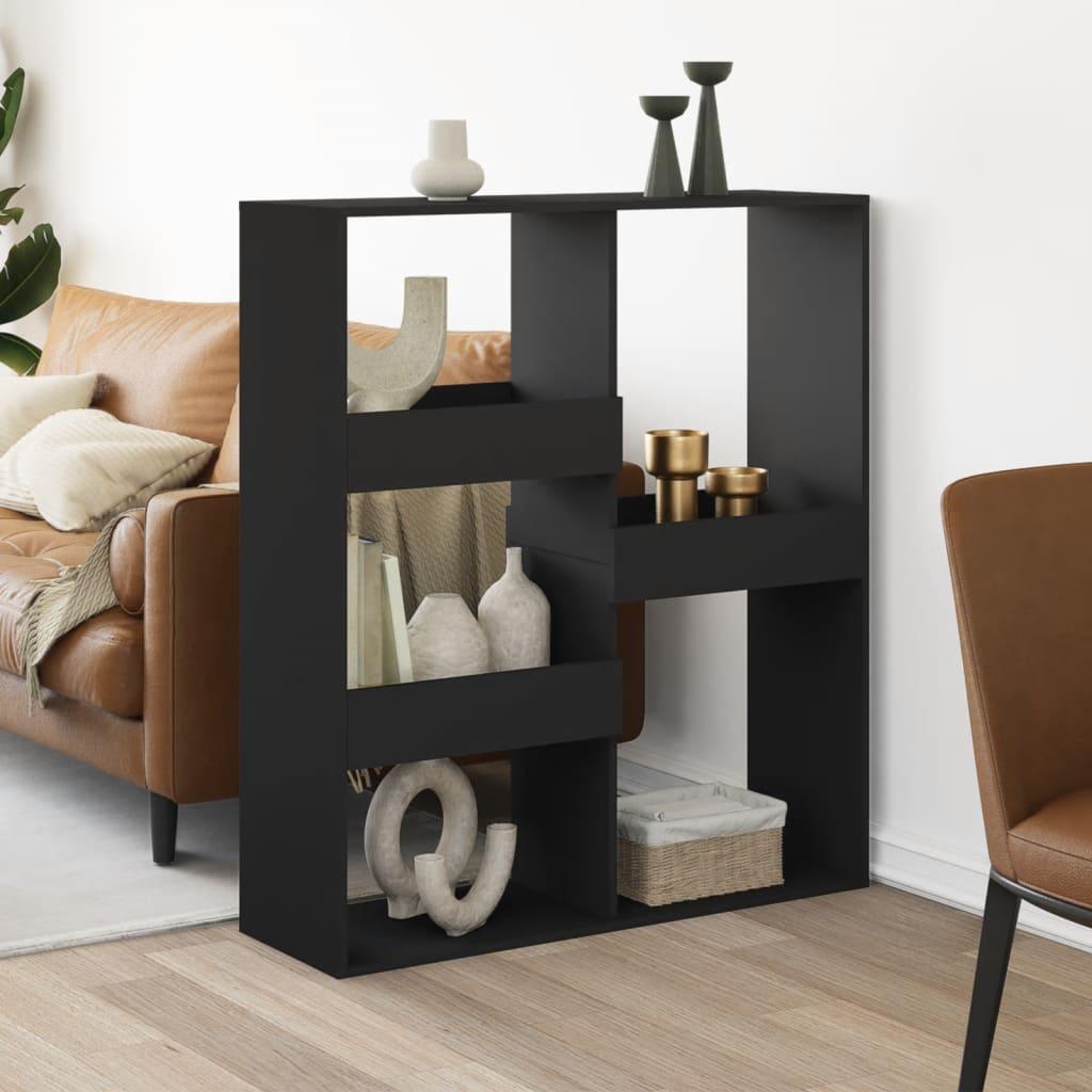 Rumdeler 100x33x115 Konstrueret Træ Sort
