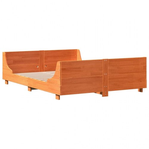 Sengeramme uden madras 120 x 190 cm massivt fyrretræ - gyldenbrun