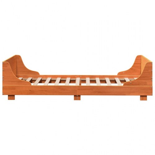 Sengeramme uden madras 75 x 190 cm i massivt fyrretræ - gyldenbrun