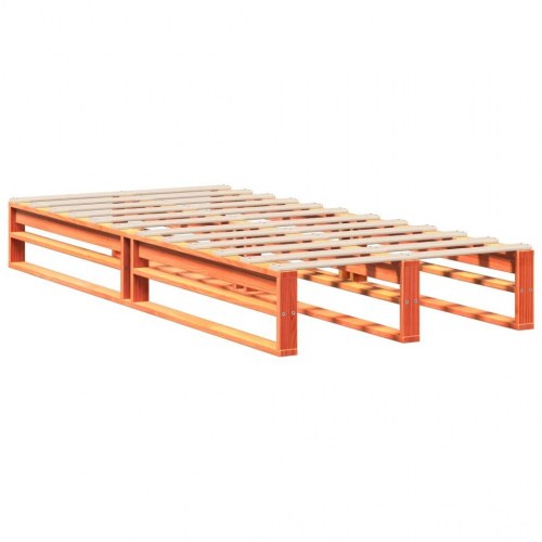 Sengeramme 75 x 190 cm i massivt fyrretræ - gyldenbrun