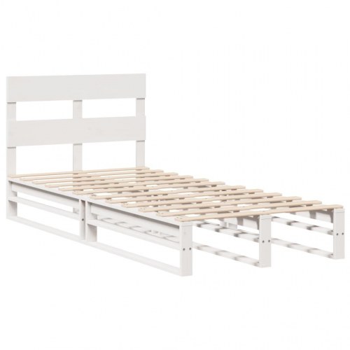 Sengeramme i massivt fyrretræ 90 x 190 cm - hvid