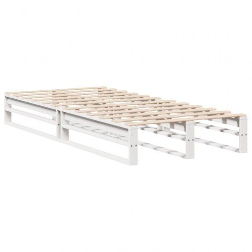 Sengeramme i massivt fyrretræ 90 x 190 cm - hvid