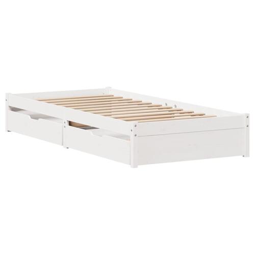 Sengeramme uden madras 90x190 cm massivt fyrretræ hvid