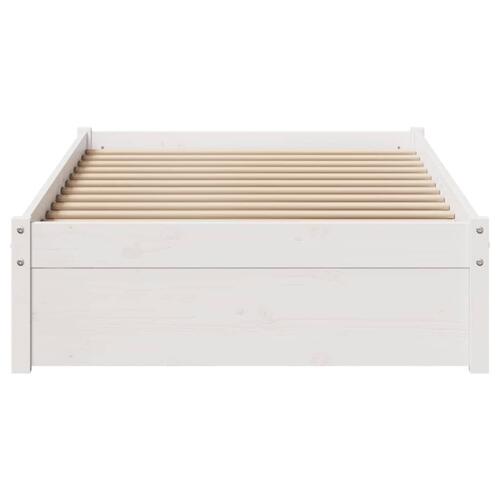 Sengeramme uden madras 90x190 cm massivt fyrretræ hvid