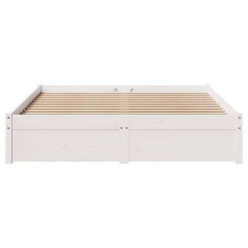 Sengeramme uden madras 140x200 cm massivt fyrretræ hvid