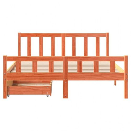 Sengeramme uden madras 160 x 200 cm med 2 skuffer - gyldenbrun