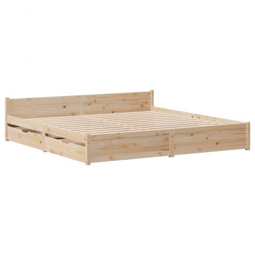 Sengeramme uden madras 200x200 cm massivt fyrretræ