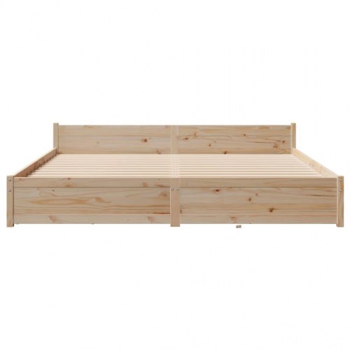 Sengeramme uden madras 200x200 cm massivt fyrretræ