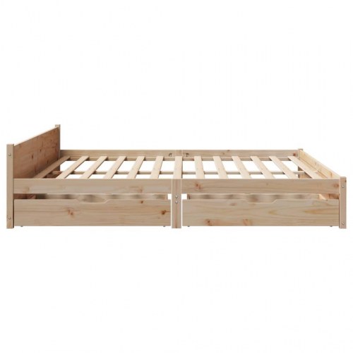 Sengeramme uden madras 200x200 cm massivt fyrretræ