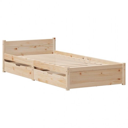 Sengeramme uden madras 90x200 cm massivt fyrretræ