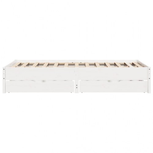 Sengeramme uden madras 160 x 200 cm med 2 skuffer - hvid