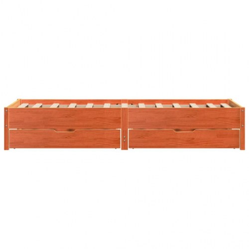 Sengeramme 100 x 200 cm med 2 skuffer - gyldenbrun
