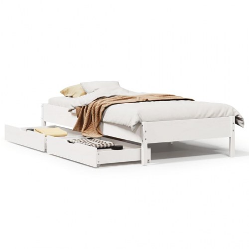 Sengeramme uden madras 90 x 190 cm med 2 skuffer - hvid