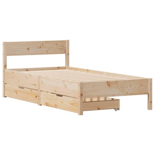 Sengeramme uden madras 90x190 cm massivt fyrretræ