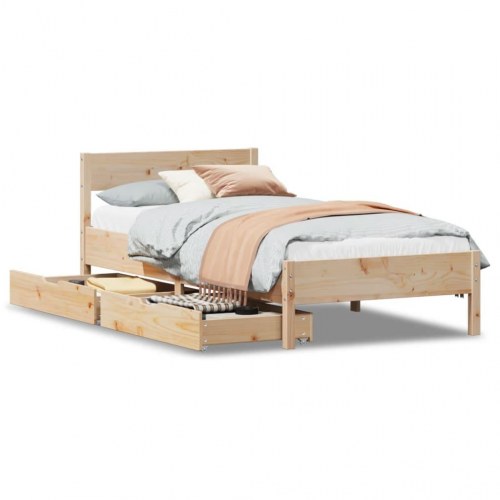 Sengeramme uden madras 90x200 cm massivt fyrretræ