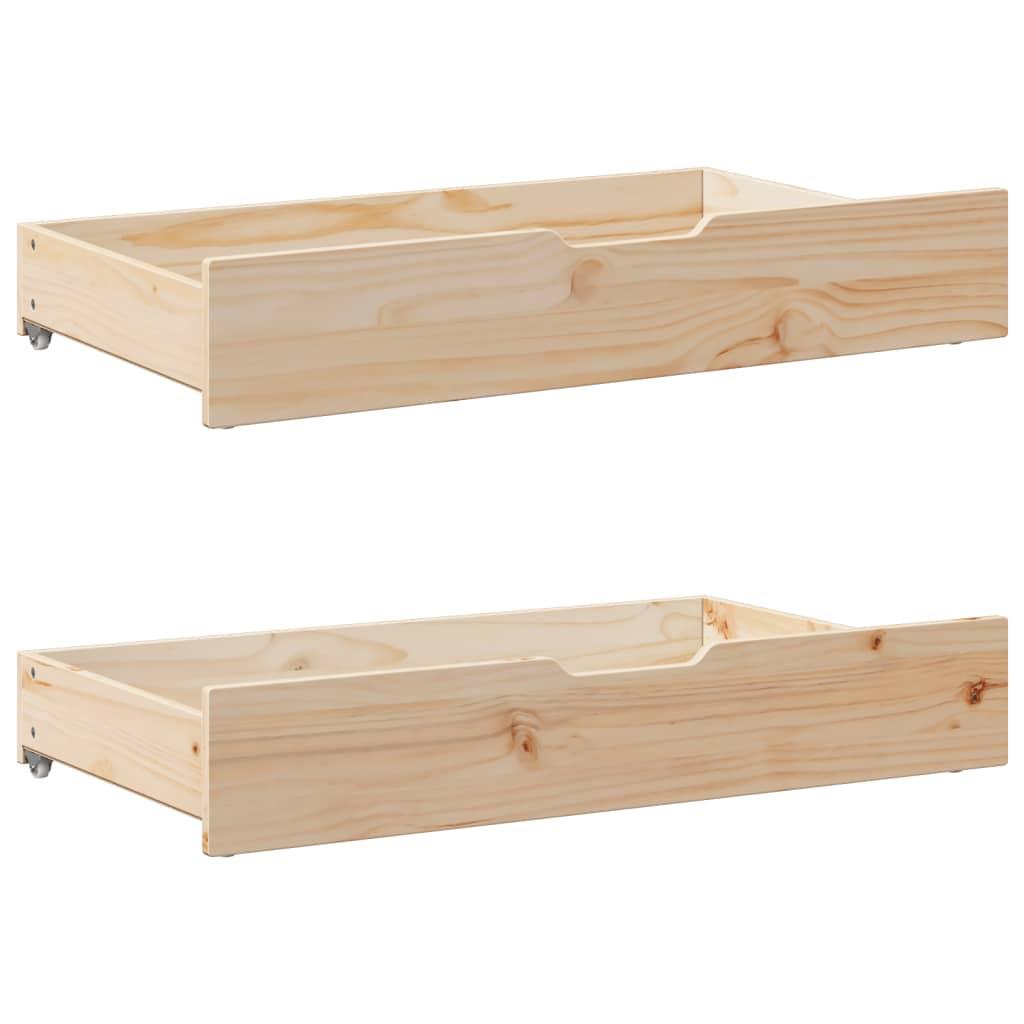 Sengeramme til juniorseng m. skuffer 80x200 cm massivt fyr
