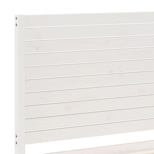 Ekstra lang sengeramme 160×220 cm - hvidt massivt fyrretræ med hovedgærde