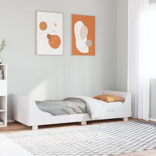 Sengeramme uden madras 75x190 cm massivt fyrretræ hvid