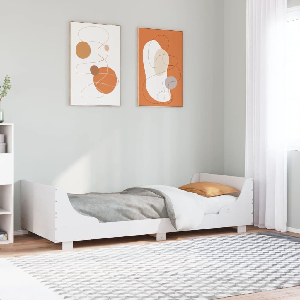 Sengeramme uden madras 75x190 cm massivt fyrretræ hvid