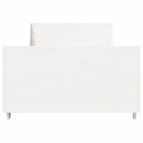 Sengeramme uden madras 75x190 cm massivt fyrretræ hvid