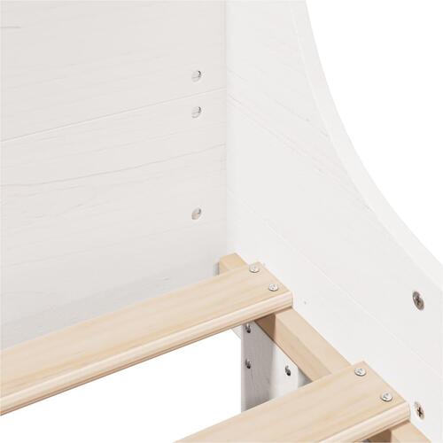 Sengeramme uden madras 75x190 cm massivt fyrretræ hvid