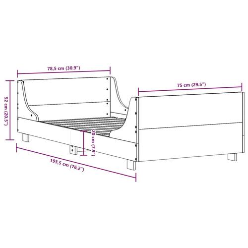 Sengeramme uden madras 75x190 cm massivt fyrretræ hvid