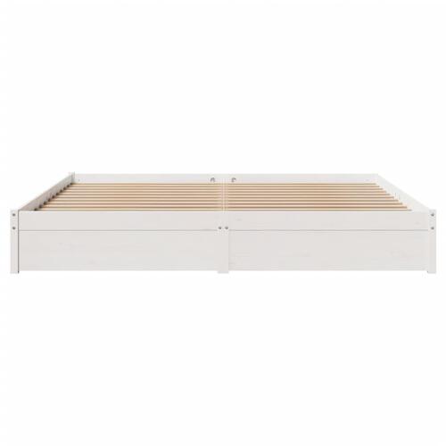 Sengeramme uden madras 180x200 cm massivt fyrretræ hvid