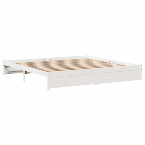 Sengeramme uden madras 180x200 cm massivt fyrretræ hvid
