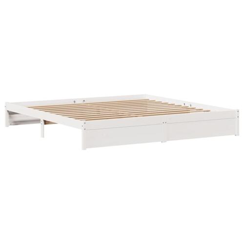 Sengeramme uden madras 180x200 cm massivt fyrretræ hvid