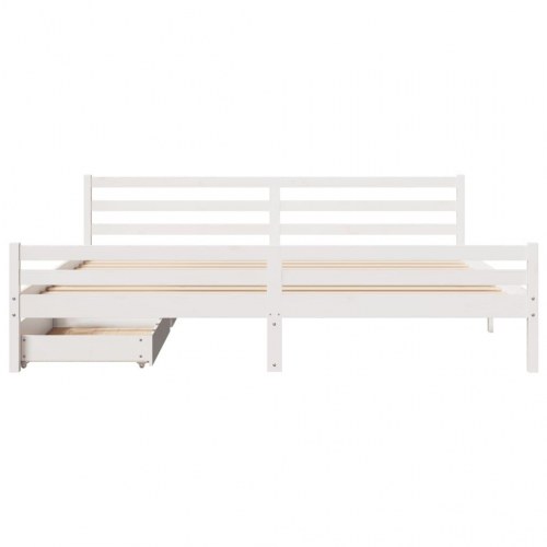 Sengeramme uden madras 180x200 cm massivt fyrretræ hvid
