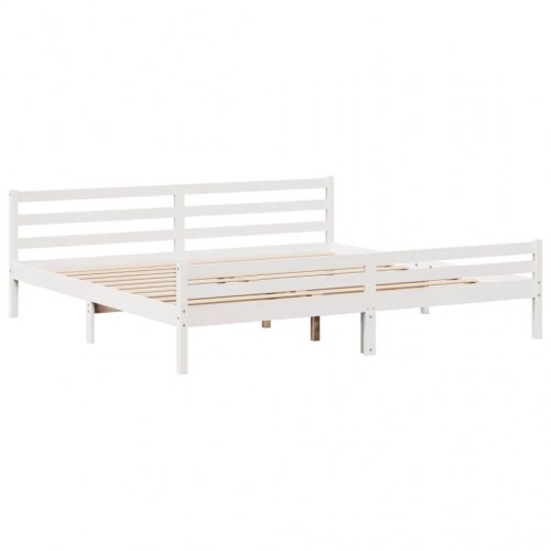Sengeramme uden madras 180x200 cm massivt fyrretræ hvid