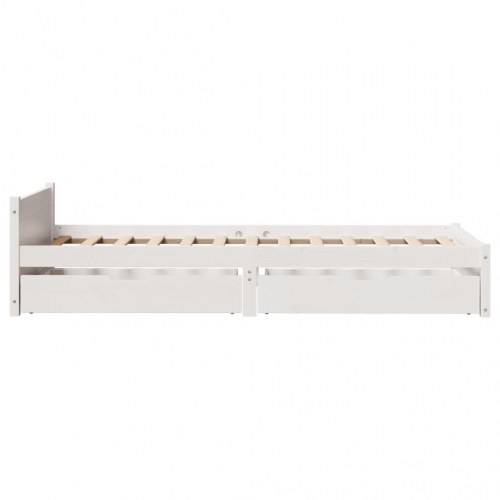 Sengeramme uden madras 90x200 cm massivt fyrretræ hvid