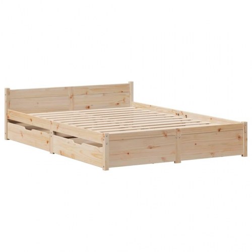 Sengeramme uden madras 140x200 cm massivt fyrretræ
