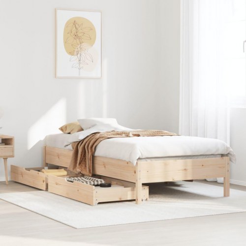 Sengeramme uden madras 90x190 cm massivt fyrretræ