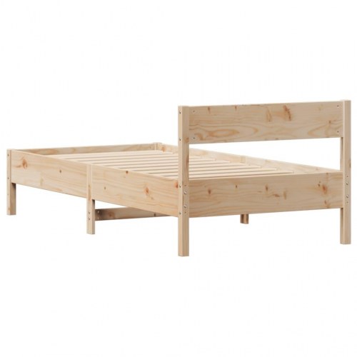 Sengeramme 75x190 cm i massivt fyrretræ med 2 skuffer